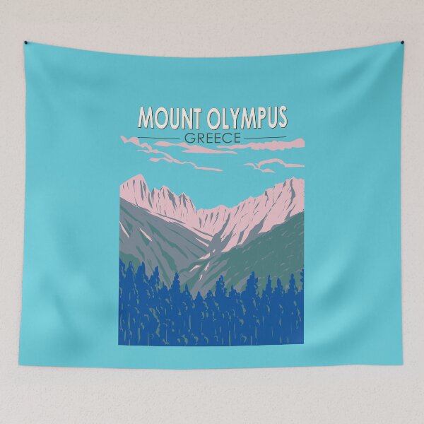 Aperçu de l'œuvre Mont Olympe Grèce Voyage Art Vintage créée et vendue par KrisSidDesigns.