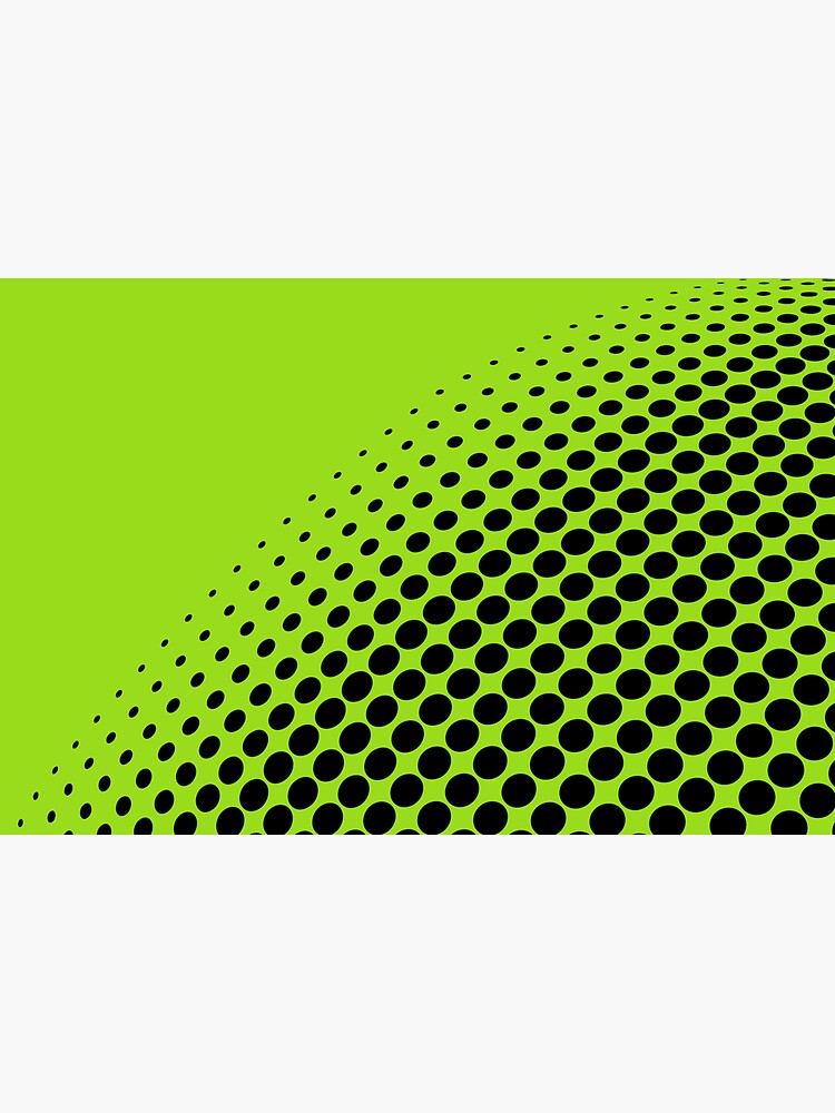 Black and Neon Green Abstract Halftone Polka Dot Pattern