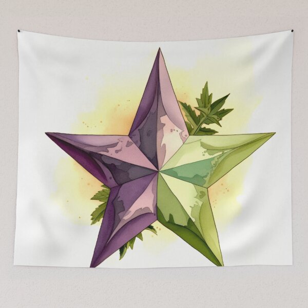 Item preview, Star Design Eggplant, lavender, sage, beige, cream 2 designed and sold by Highlandkings.