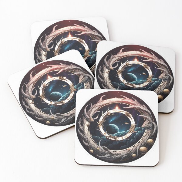 Item preview, Cosmic Dragon Circle – Dark Fantasy Space Ring for Galactic Explorers! designed and sold by sadsapiens.