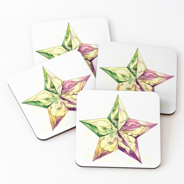 Item preview, Star Design Eggplant, lavender, sage, beige, cream designed and sold by Highlandkings.