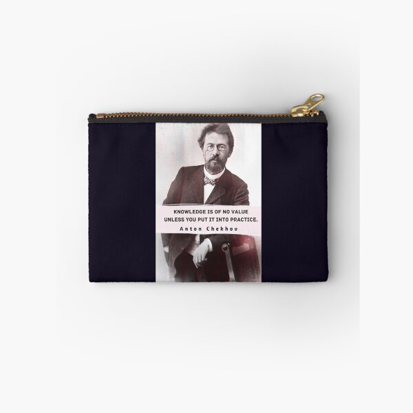 Item preview, Anton Chekhov portrait and  Quote: “Knowledge is of no value unless you put it into practice.” designed and sold by artbleed.