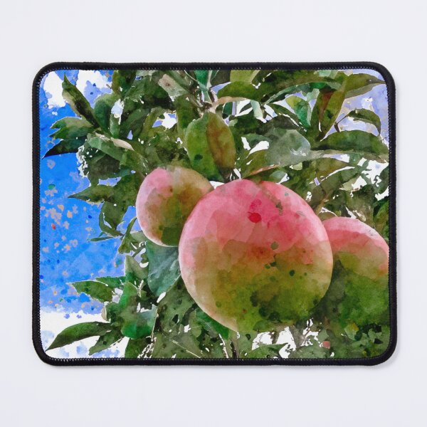 Item preview, Red apple tree with blue sky watercolor print designed and sold by Kate1art.