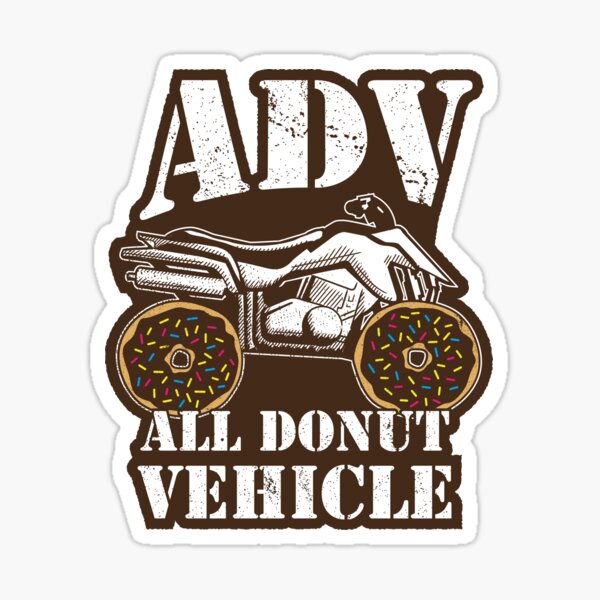 "ADV All Donut Vehicle Donut Quad Bike" Sticker by propellerhead