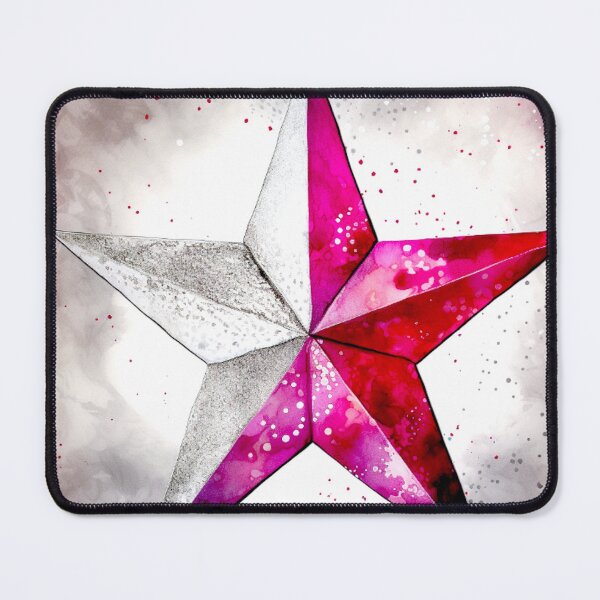 Item preview, Star Design Fuchsia, pink, gray, silver, white 2 designed and sold by Highlandkings.