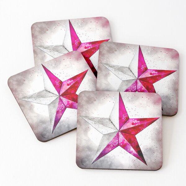 Item preview, Star Design Fuchsia, pink, gray, silver, white 2 designed and sold by Highlandkings.