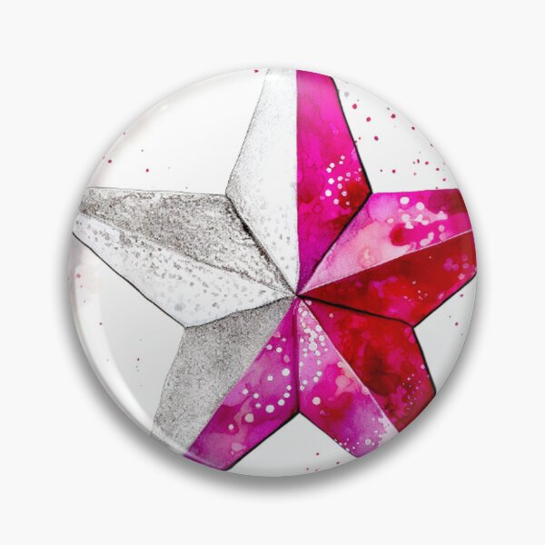 Item preview, Star Design Fuchsia, pink, gray, silver, white 2 designed and sold by Highlandkings.