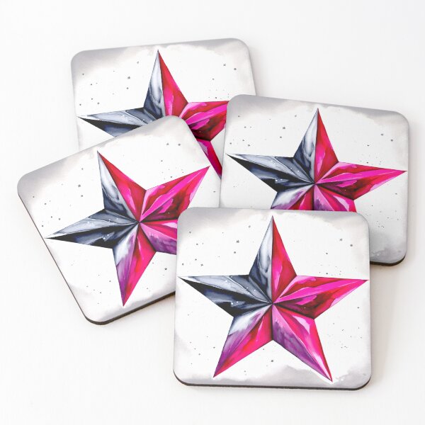 Item preview, Star Design Fuchsia, pink, gray, silver, white 3 designed and sold by Highlandkings.