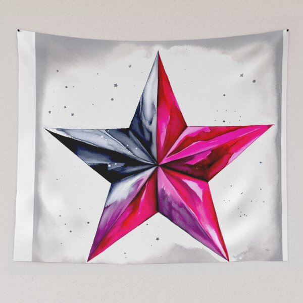 Item preview, Star Design Fuchsia, pink, gray, silver, white 3 designed and sold by Highlandkings.
