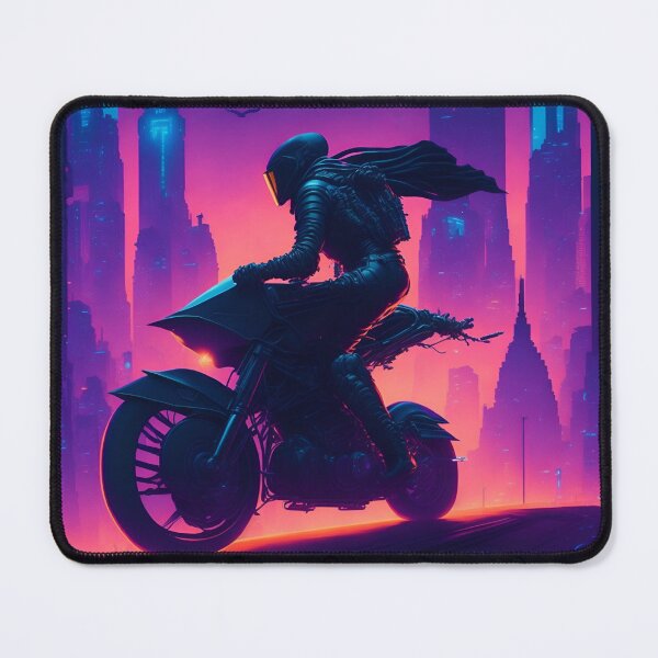 Item preview, A mysterious figure on a high-tech motorcycle, silhouette designed and sold by WhitePearls101.