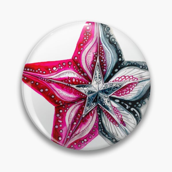 Item preview, Star Design Fuchsia, pink, gray, silver, white designed and sold by Highlandkings.