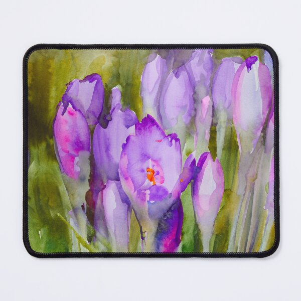 Item preview, Purple crocus watercolor print designed and sold by Kate1art.