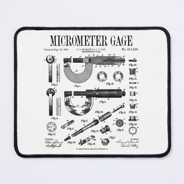 Item preview, Micrometer Gage Mechanical Engineer Vintage Patent Print designed and sold by GrandeDuc.