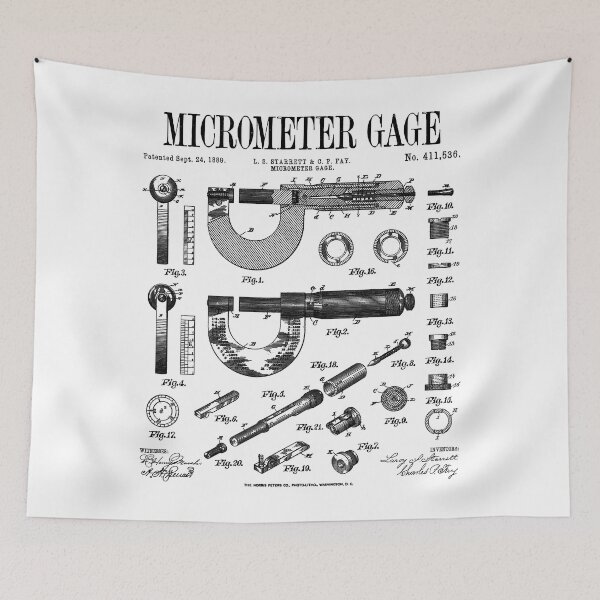 Item preview, Micrometer Gage Mechanical Engineer Vintage Patent Print designed and sold by GrandeDuc.