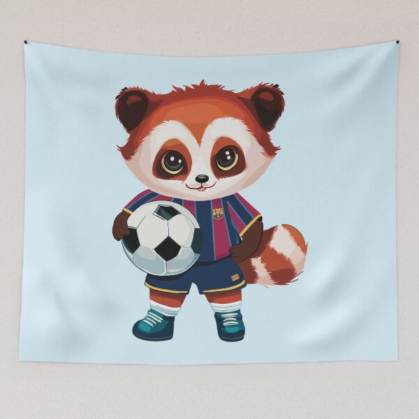 Item preview, Barcelona Femeni Soccer Red Panda Mascot designed and sold by Numero14.
