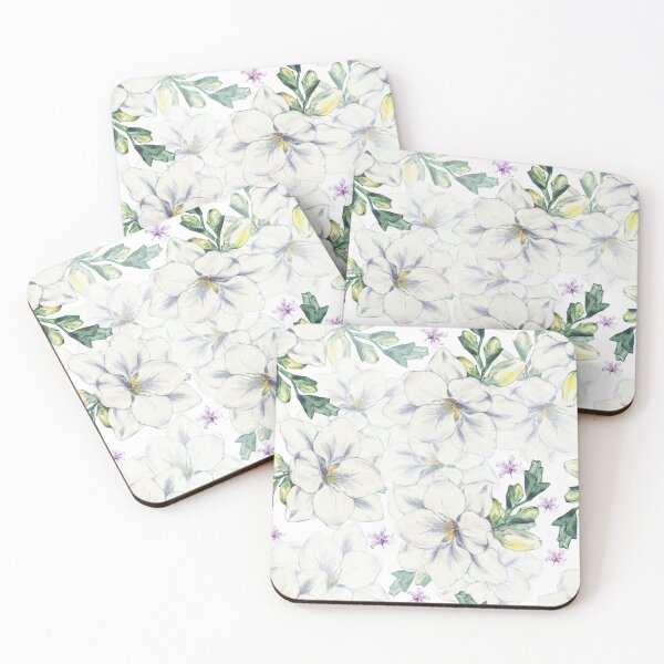 Item preview, Beautiful White Floral Watercolor Flowers Spring Bloom Transparent Heavenly Nature designed and sold by ProGallery.
