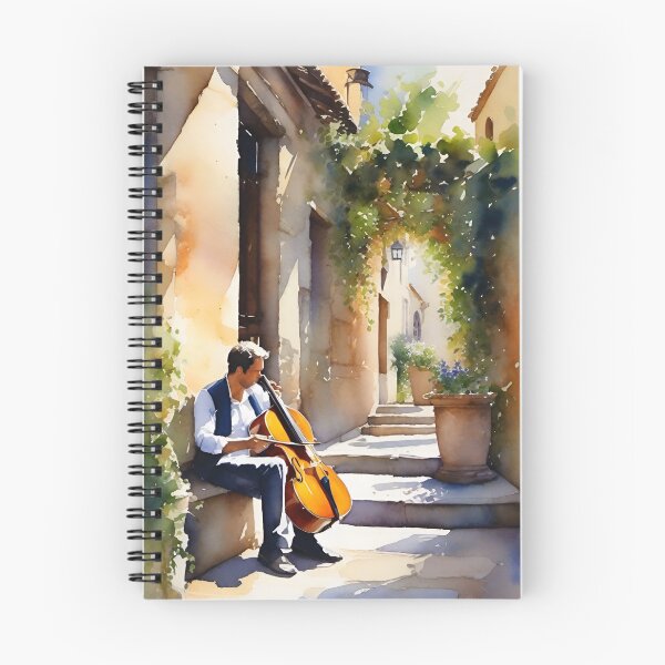 Artikelvorschau, Melodische Serenade: Der Cellospieler in Frankreich … Aquarellkunst von Carraann entworfen und verkauft von CARRAANN.