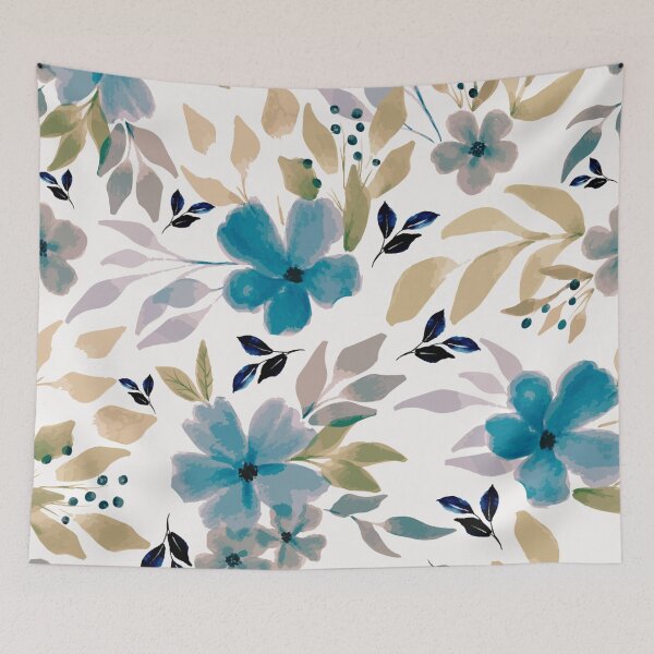 Item preview, Beautiful Blue Floral Watercolor Flowers Bloom Transparent Heavenly Nature designed and sold by ProGallery.