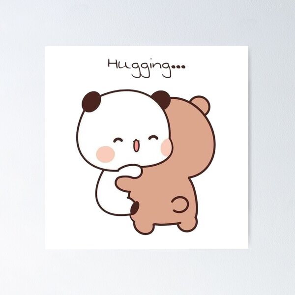 Milk Mocha Bear Safe In His Arms Love Hug Kiss Valentines Digital