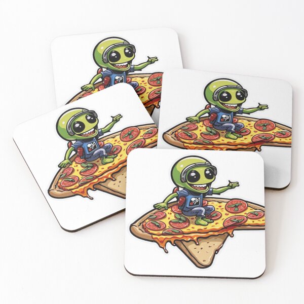 Item preview, Intergalactic Pizza Joyride – Cute Alien for Sci-Fi Fans & Foodies! designed and sold by sadsapiens.