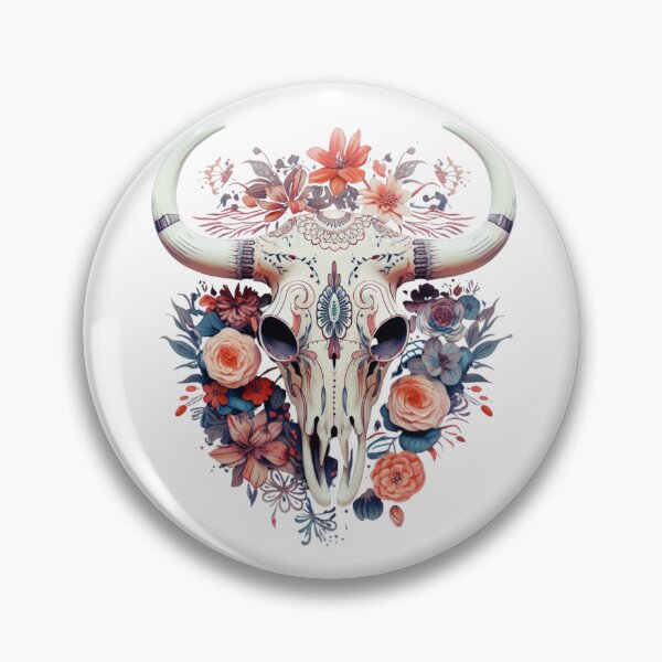 Item preview, Floral cow skull designed and sold by Dominika Bednarska.