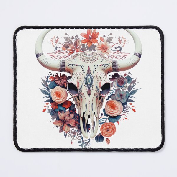 Item preview, Floral cow skull designed and sold by Dominika Bednarska.