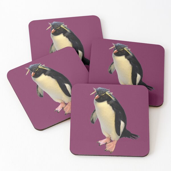 Item preview, Rockhopper Crested Penguin - burgundy background designed and sold by Louise-Mae.