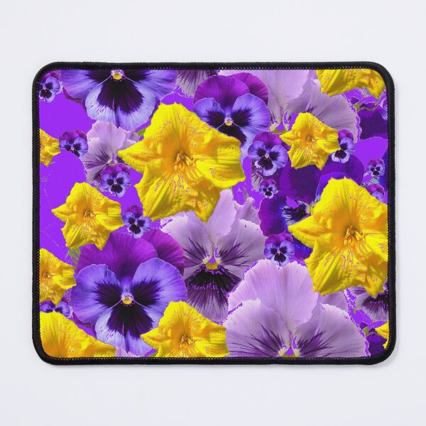 Item preview, PURPLE PANSY FLORALS YELLOW DAY LILY FLORALS GARDEN ART designed and sold by sharlesart.