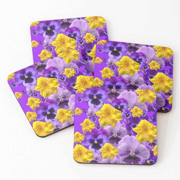 Item preview, PURPLE PANSY FLORALS YELLOW DAY LILY FLORALS GARDEN ART designed and sold by sharlesart.