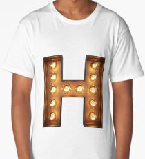 H Initial Neon Light Long T-Shirt