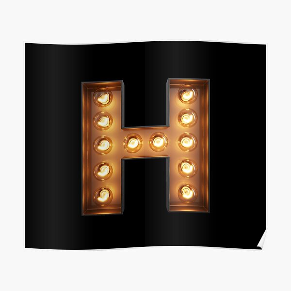 H Initial Neon Light H Initial Neon Light