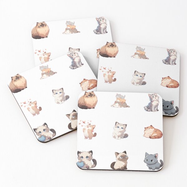 Item preview, Cute Cat Anime Sticker Sheet designed and sold by SundayDonuts.