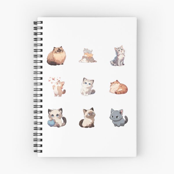 Item preview, Cute Cat Anime Sticker Sheet designed and sold by SundayDonuts.