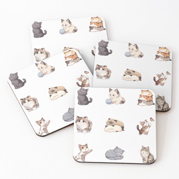 Item preview, Cute Cat Anime Sticker Sheet designed and sold by SundayDonuts.