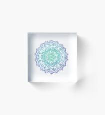 Sea coloured Mandala Acrylic Block