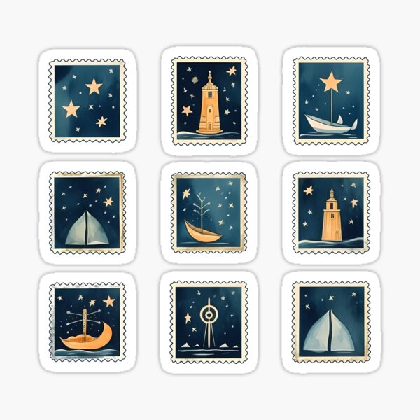 Nautical Postage Collection Postage Stamps by Little Postage House