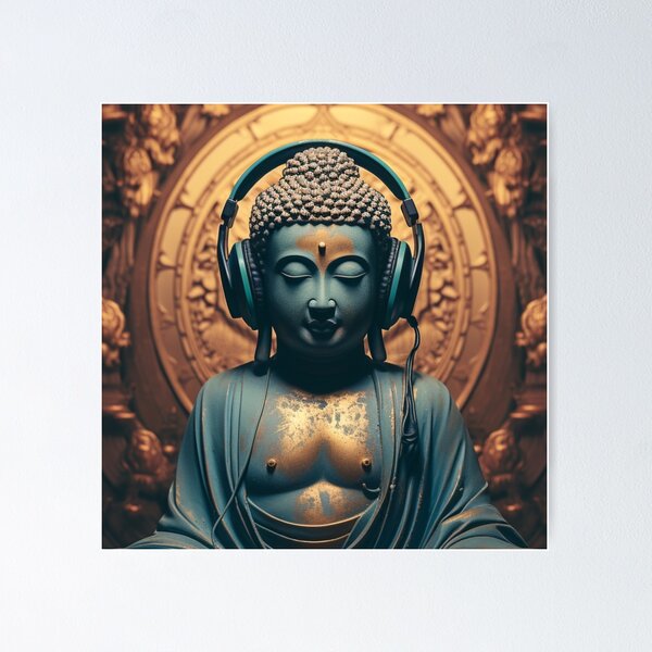 Buddha Headphones Posters for Sale | Redbubble