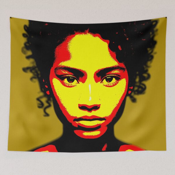 Item preview, Portrait of Lilian - Yellow & Red designed and sold by i20media.
