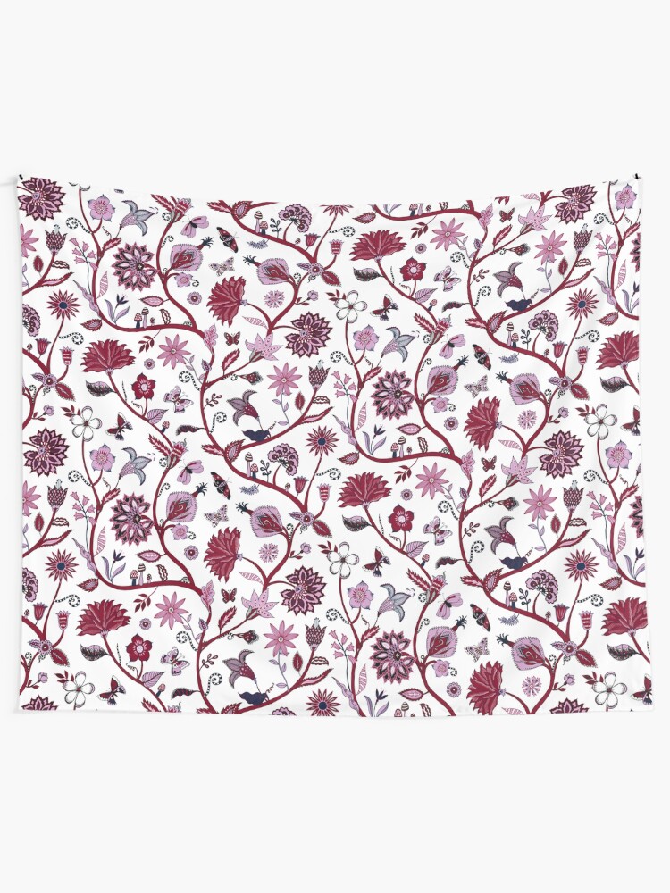 Alternate view of Fantasy Indian Floral - elegant, romantic pattern by Cecca Designs Tapestry
