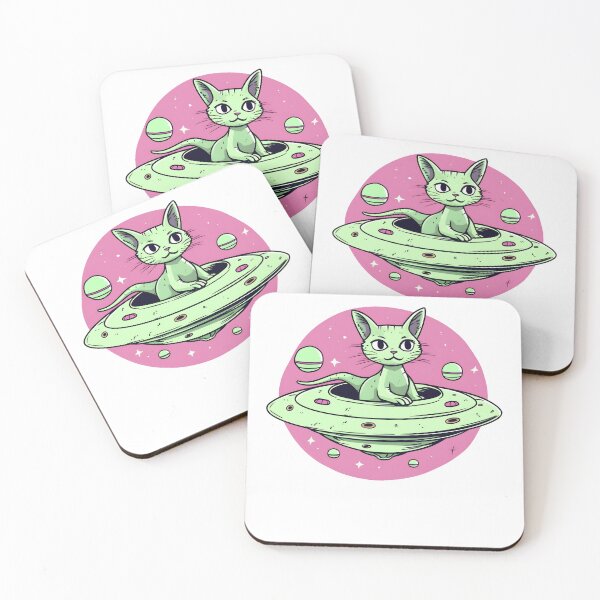 Item preview, Alien Kitty Cat Kitten UFO Extraterrestrial designed and sold by ttuniques.