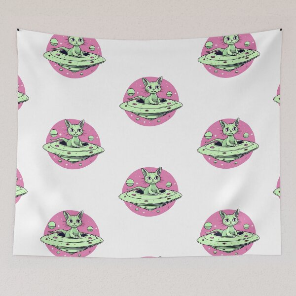 Item preview, Alien Kitty Cat Kitten UFO Extraterrestrial designed and sold by ttuniques.