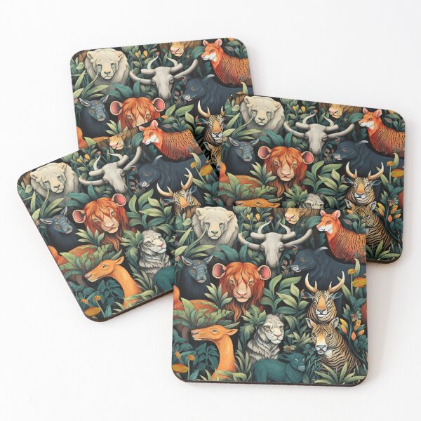 Item preview, Colourful wild animals pattern designed and sold by SmileshareShop.
