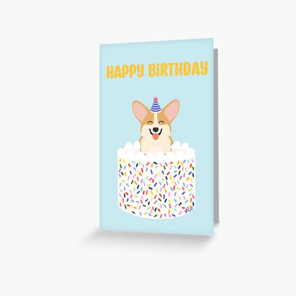 Item preview, Happy Birthday Corgi designed and sold by izzybunny.