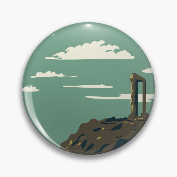 Artikelvorschau, Kap Sounion mit Ruinen des Poseidon-Tempels Griechenland WPA Art Deco Poster entworfen und verkauft von patrimonio.