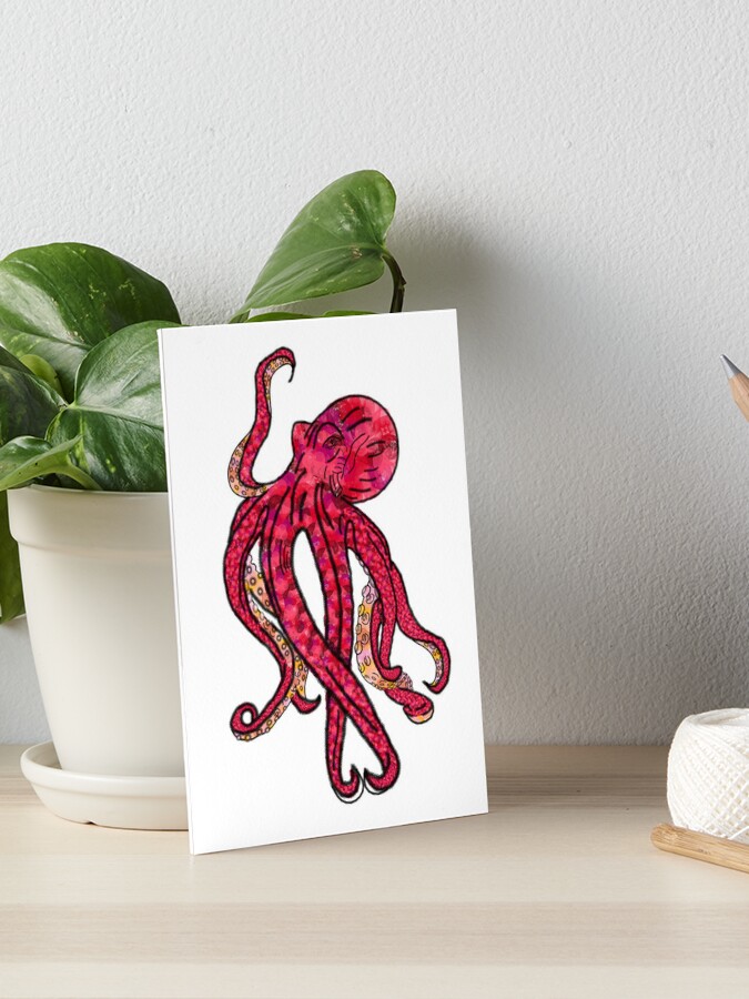 Spirograph Pink Octopus Design | Art Board Print