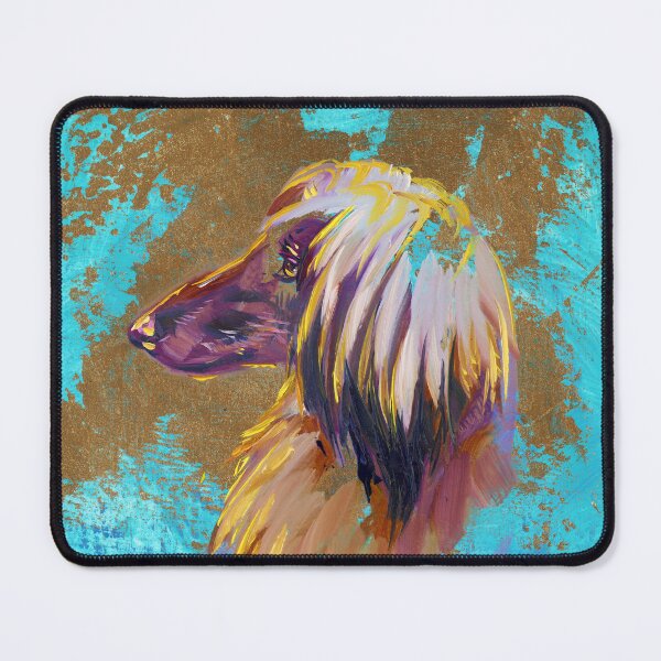 Item preview, Afghan Hound Profile on Teal and Gold designed and sold by LauraGarabedian.