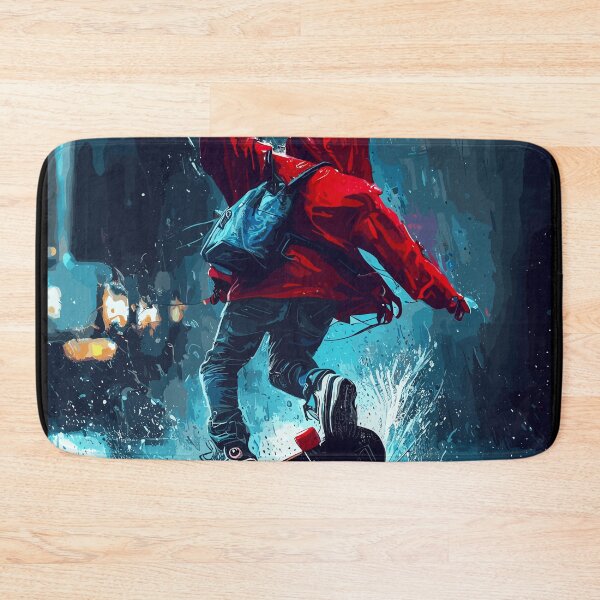 Artikelvorschau, Skateboard-Kickflip im Regen entworfen und verkauft von TomFrontierArt.