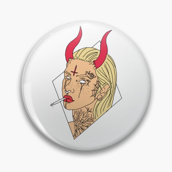 Item preview, girl with devil horns  designed and sold by Wickystickers.