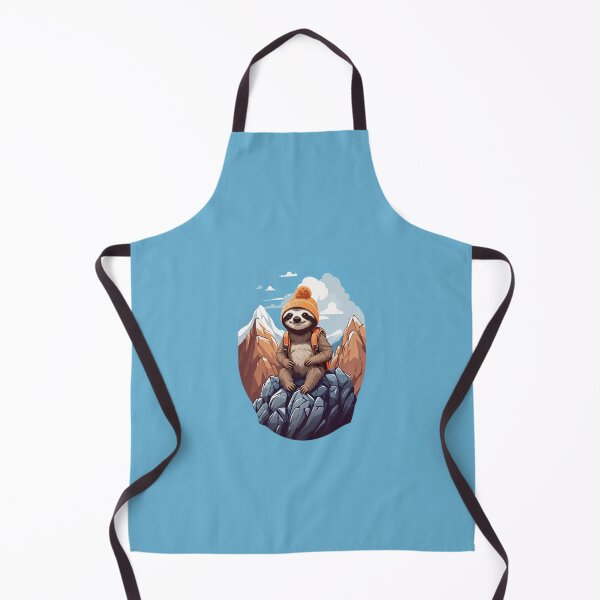 Item preview, Smiling young sloth cub hiking in the mountains cartoon comic art graphic for kids designed and sold by CedricNorbinho.