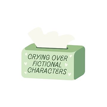 Artwork thumbnail, crying over fictional characters green tissue box by catdiasart